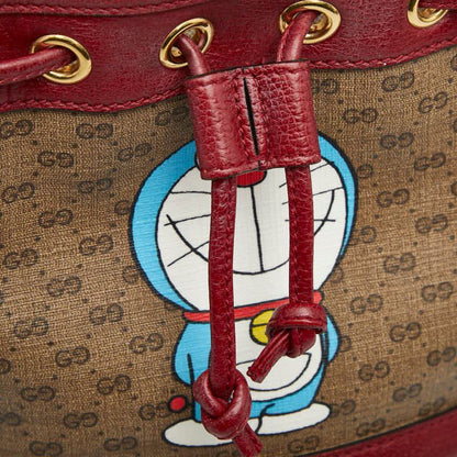 Gucci X Doraemon Micro GG Supreme Mini Bucket Bag Crossbody Shoulder Bag 647801