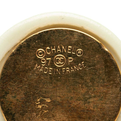 Chanel Coco Mark Round Gold Green Plated Women's Chanel