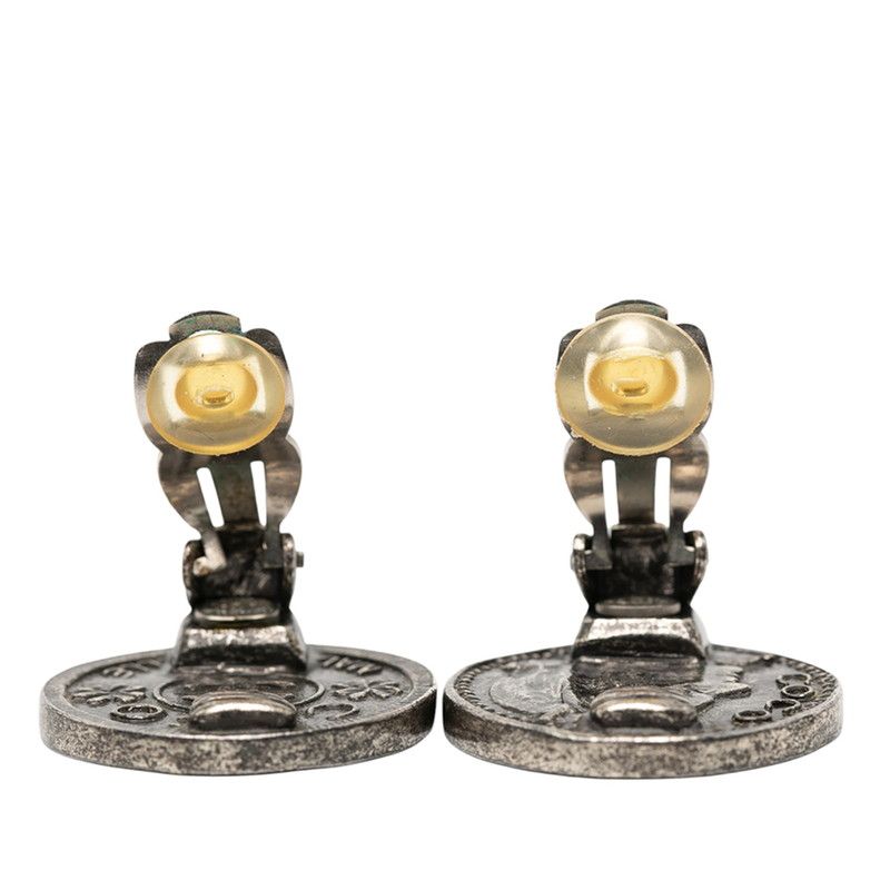 Chanel Coco Mark Round Silver Metal Ladies Chanel