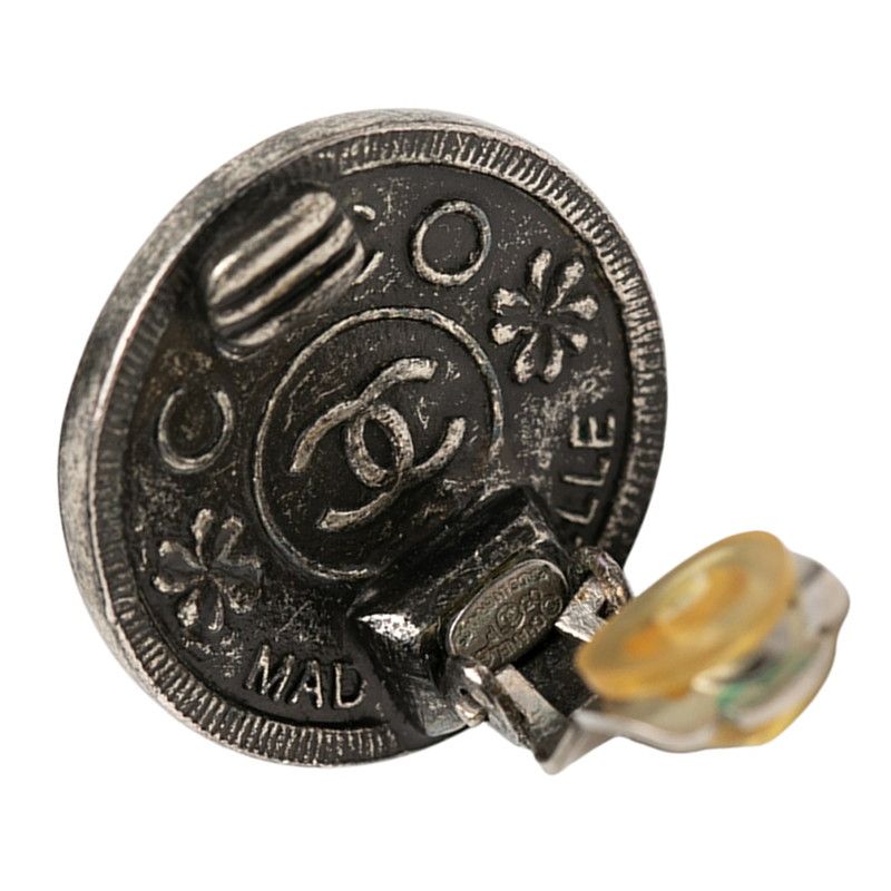 Chanel Coco Mark Round Silver Metal Ladies Chanel