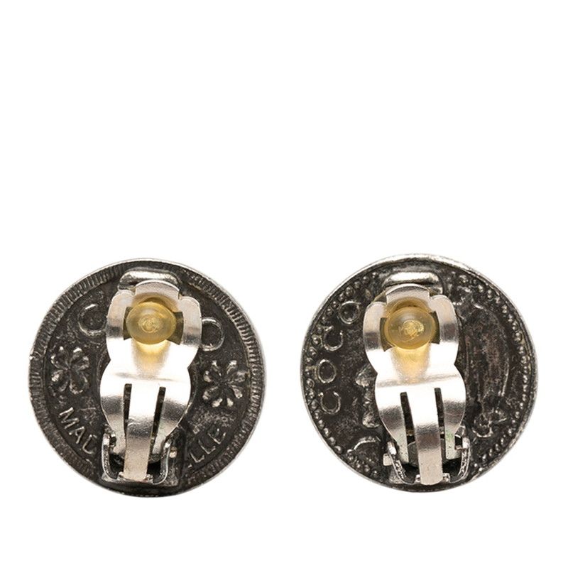 Chanel Coco Mark Round Silver Metal Ladies Chanel
