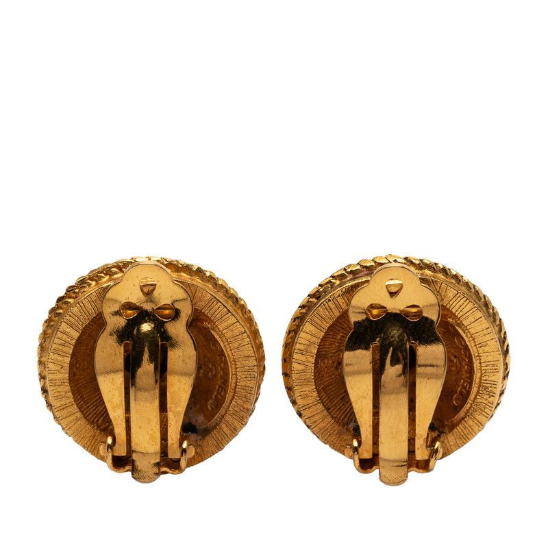 Chanel Round Bijou Gold Plated Rhinestone Women's Chanel