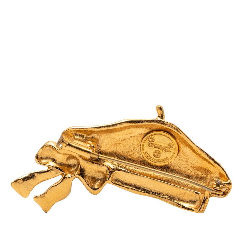 Chanel Beret Ribbon Motif Gold Plated Ladies Chanel