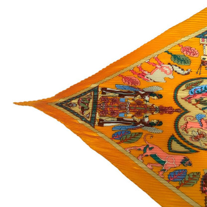 Hermes Silk Scarf Pleated Persepolis City Orange Box Included