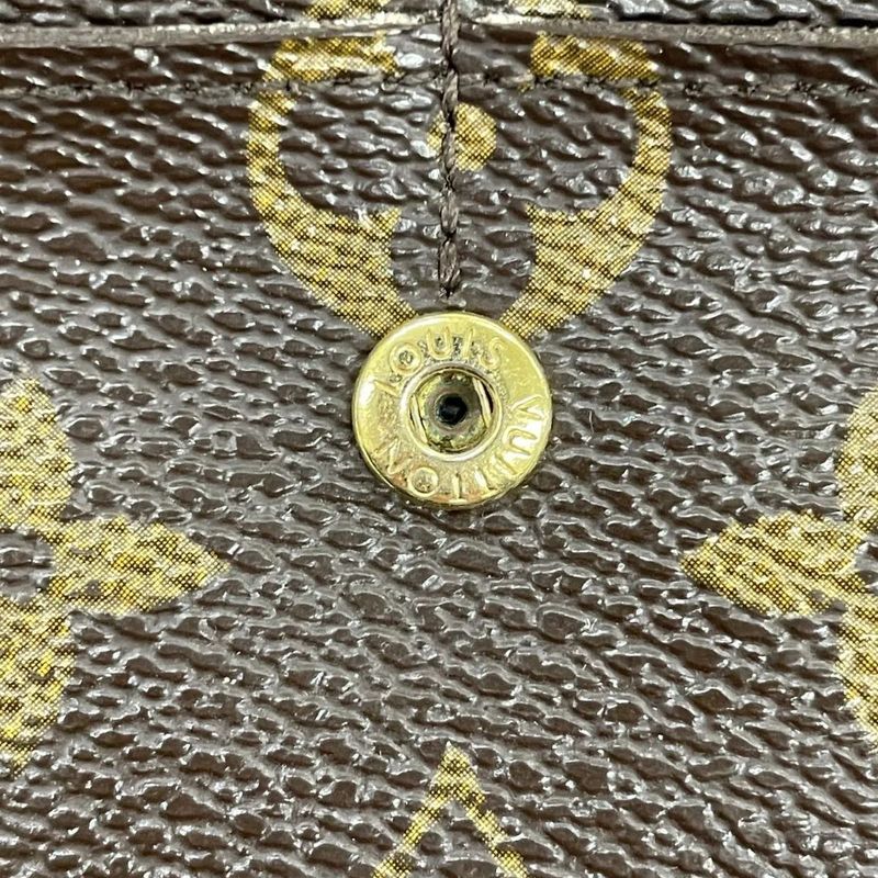 Louis Vuitton Monogram Portefeuille Emily Zipper Wallet Brown Rouge