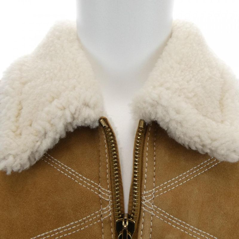 Louis Vuitton Embroidered Shearling Workwear Hrl90emls Mouton Jacket