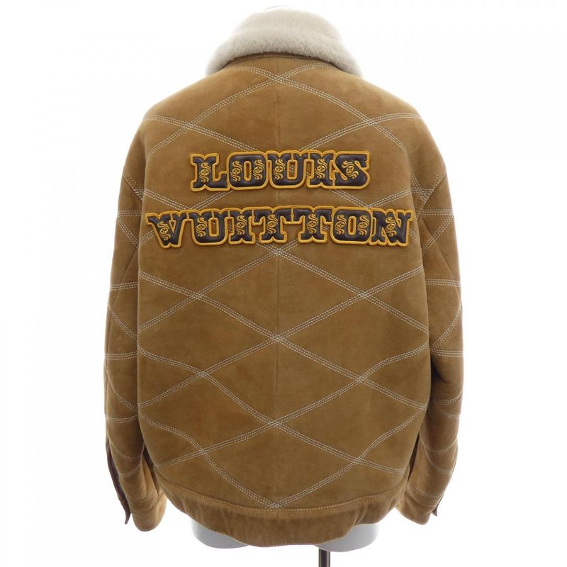 Louis Vuitton Embroidered Shearling Workwear Hrl90emls Mouton Jacket