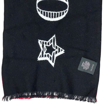 Gucci Muffler Shawl Muffler Guccify Magnetismo Reversible Large Logo Wool Red