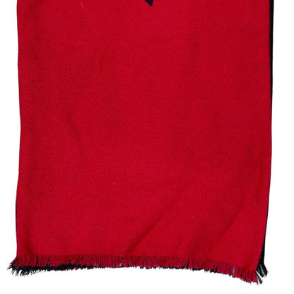 Gucci Muffler Shawl Muffler Guccify Magnetismo Reversible Large Logo Wool Red