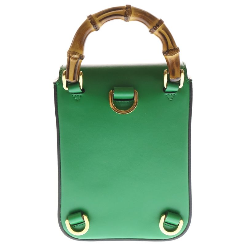 Gucci Bamboo Mini Bag 3WAY Shoulder Bag Green 702106