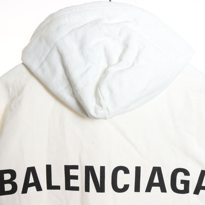 Balenciaga Back Logo Oversized Pullover Parka Hoodie Parka White 556113 Tav37