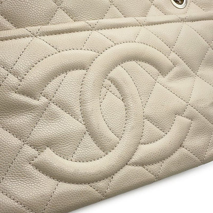 Chanel Chain Tote Quilted Big CC Logo Caviar Leather