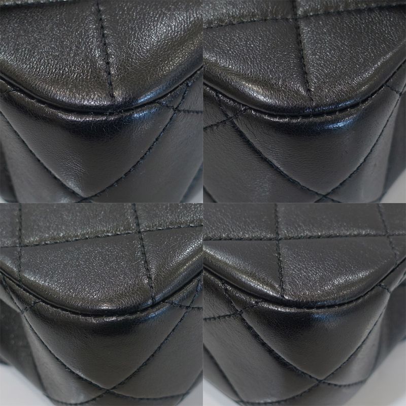 Chanel Mini Matelasse Shoulder Bag Leather Pearl BK Gdhardware Random