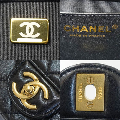 Chanel Mini Matelasse Shoulder Bag Leather Pearl BK Gdhardware Random