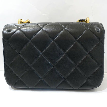 Chanel Mini Matelasse Shoulder Bag Leather Pearl BK Gdhardware Random
