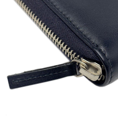 Gucci Wallet Leather Mistral Micro Guccissima Navy Silver