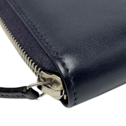 Gucci Wallet Leather Mistral Micro Guccissima Navy Silver