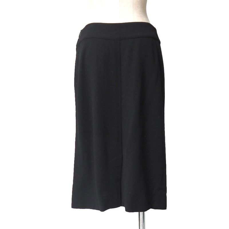 Chanel Vintage Skirt 38 CC Logo Black