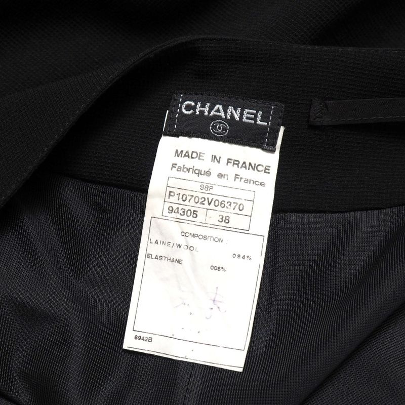 Chanel Vintage Skirt 38 CC Logo Black