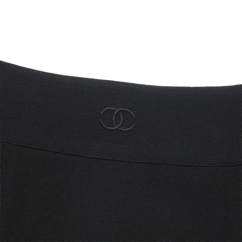 Chanel Vintage Skirt 38 CC Logo Black