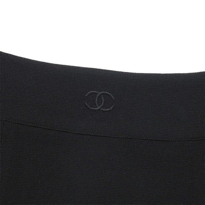 Chanel Vintage Skirt 38 CC Logo Black