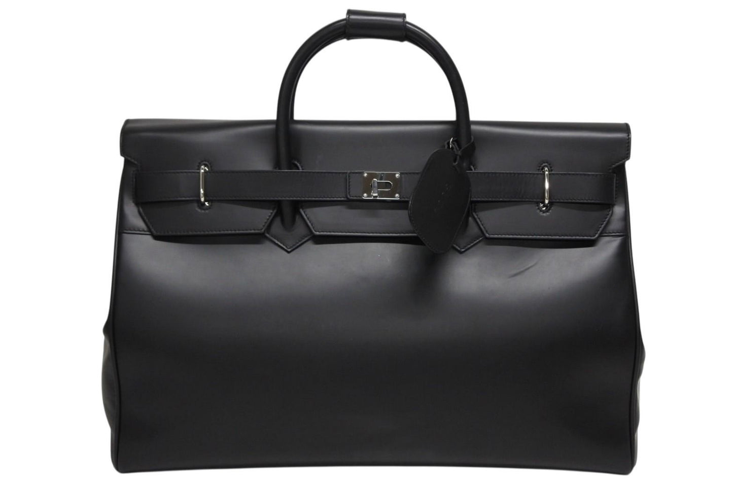 Gucci Kelly Shape Logo Boston Bag Calfskin Leather Black Silver