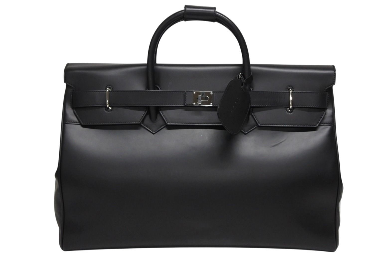 Gucci Kelly Shape Logo Boston Bag Calfskin Leather Black Silver