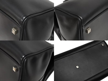 Gucci Kelly Shape Logo Boston Bag Calfskin Leather Black Silver — view 8