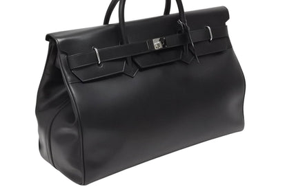 Gucci Kelly Shape Logo Boston Bag Calfskin Leather Black Silver — view 3