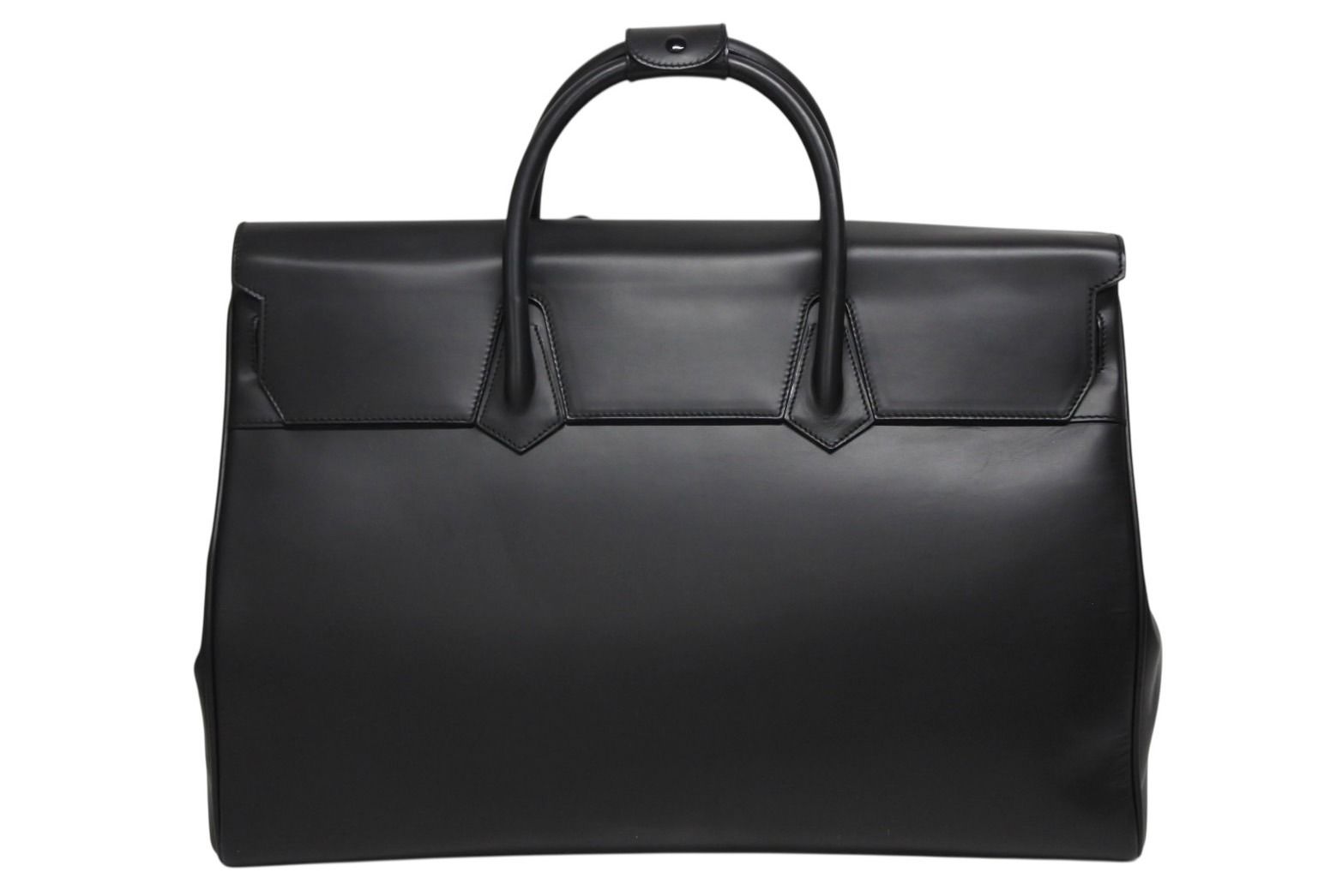 Gucci Kelly Shape Logo Boston Bag Calfskin Leather Black Silver — view 2