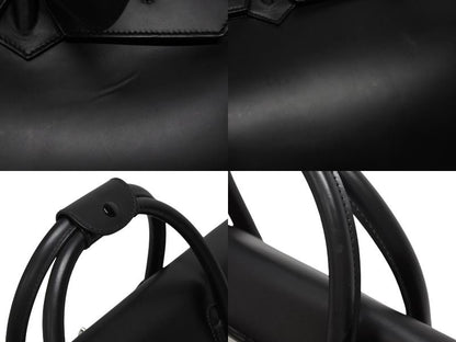 Gucci Kelly Shape Logo Boston Bag Calfskin Leather Black Silver — view 6