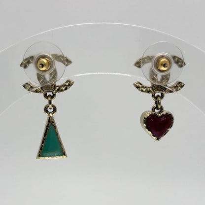 Chanel CC Logo Earrings Gold Triangle