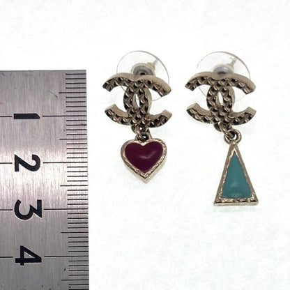 Chanel CC Logo Earrings Gold Triangle