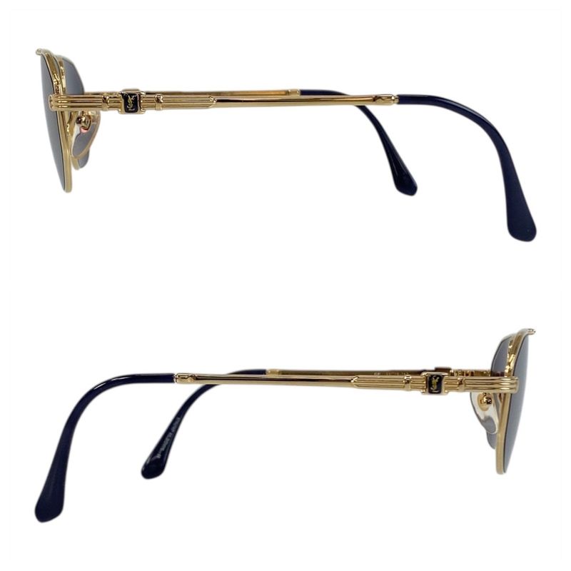YVES Saint Laurent Yves Saint Laurent Vintage YSL Gold Navy 55▫16 142 Sunglasses