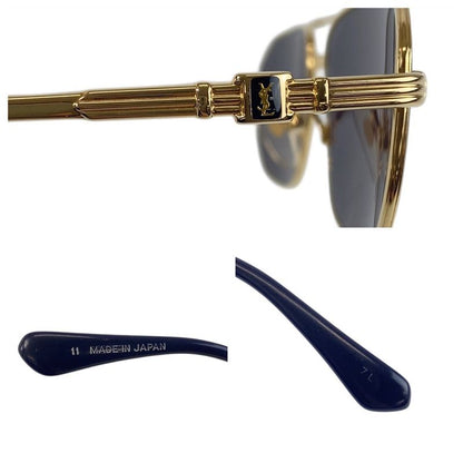 YVES Saint Laurent Yves Saint Laurent Vintage YSL Gold Navy 55▫16 142 Sunglasses