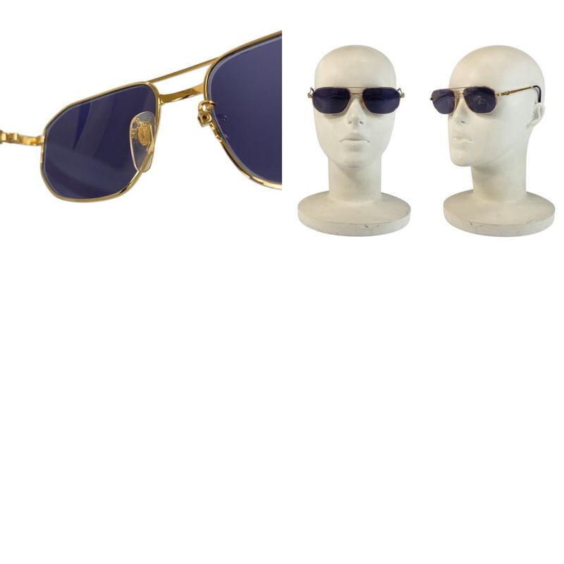 YVES Saint Laurent Yves Saint Laurent Vintage YSL Gold Navy 55▫16 142 Sunglasses