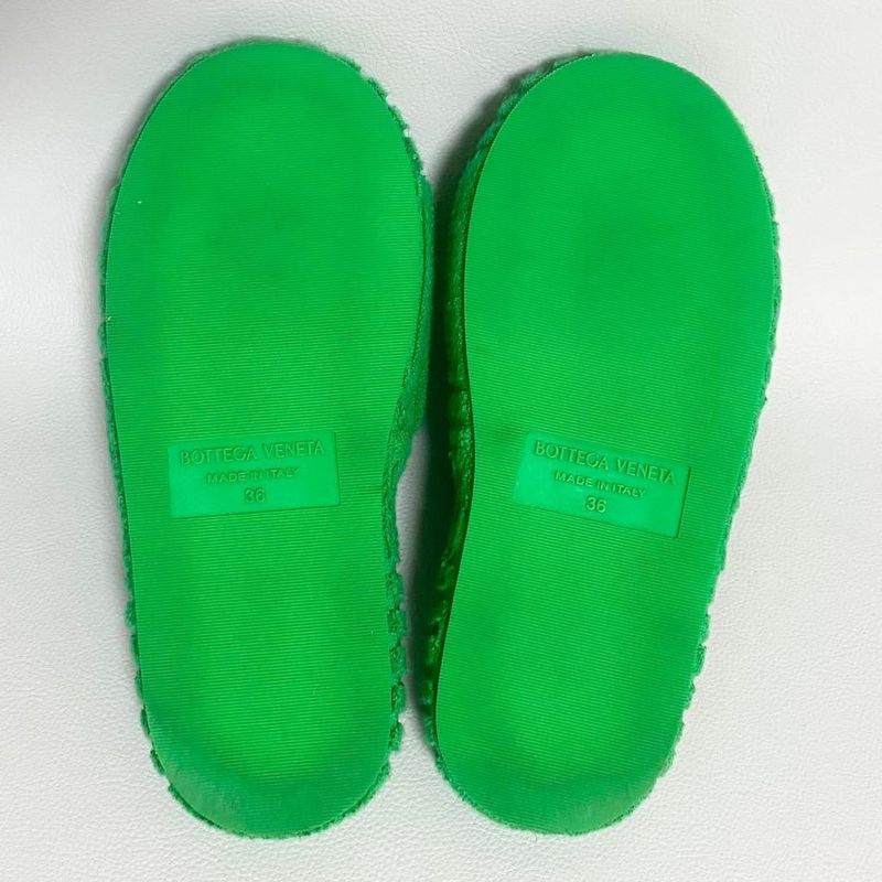 Bottega Veneta Resort Sponge Slide Sandals Green