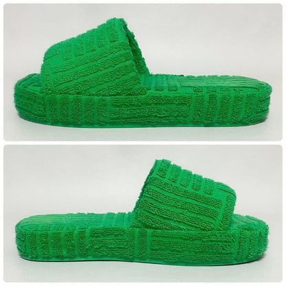Bottega Veneta Resort Sponge Slide Sandals Green