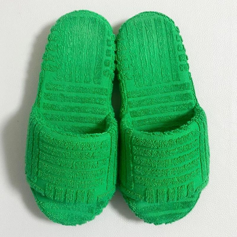 Bottega Veneta Resort Sponge Slide Sandals Green