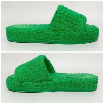 Bottega Veneta Resort Sponge Slide Sandals Green
