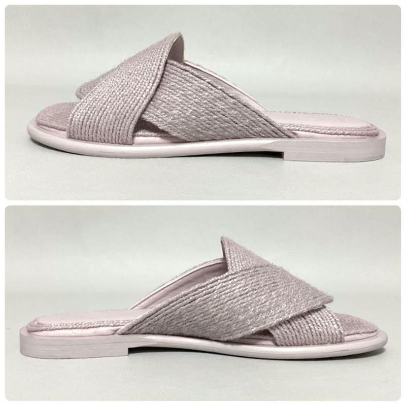 Loewe Slide Sandals Jute 39 Lavender