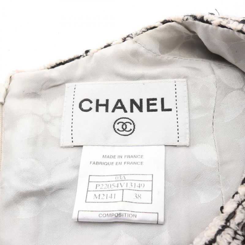 Chanel Dress Coco Mark Tweed Rayon Wool Dress Women's Used A