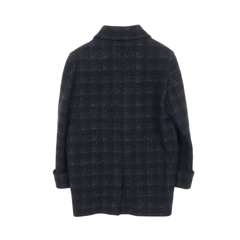 Chanel Bijou Lion Button Iridescent Wool Tweed Double Breasted Wool Nylon Coat