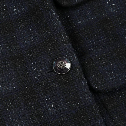 Chanel Bijou Lion Button Iridescent Wool Tweed Double Breasted Wool Nylon Coat