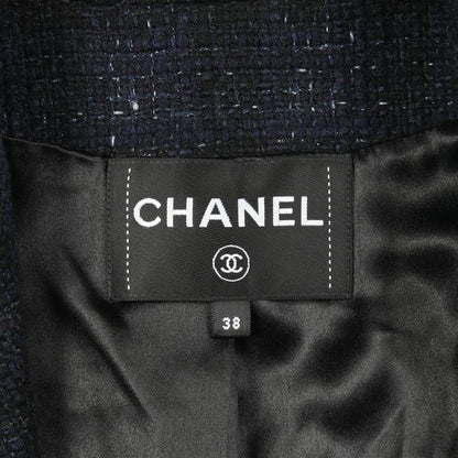 Chanel Bijou Lion Button Iridescent Wool Tweed Double Breasted Wool Nylon Coat