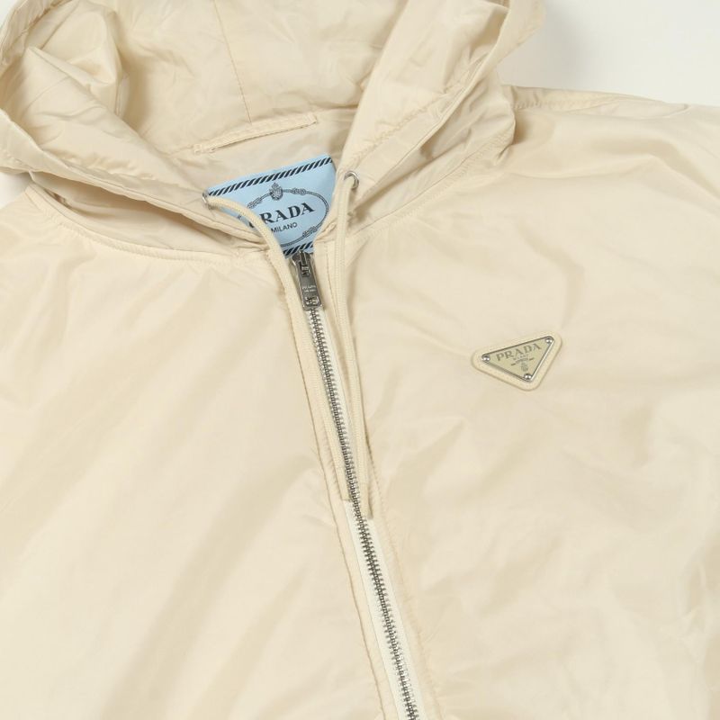 Prada Blouson Jacket Re-nylon Lightweight Hooded Padded Zip Up Jacket Nylon