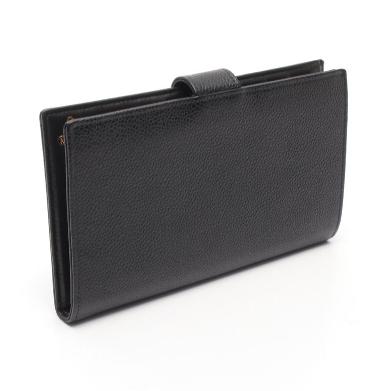 Chanel Bifold Long Wallet Coco Mark A13498 Black Leather Coco Mark Bifold