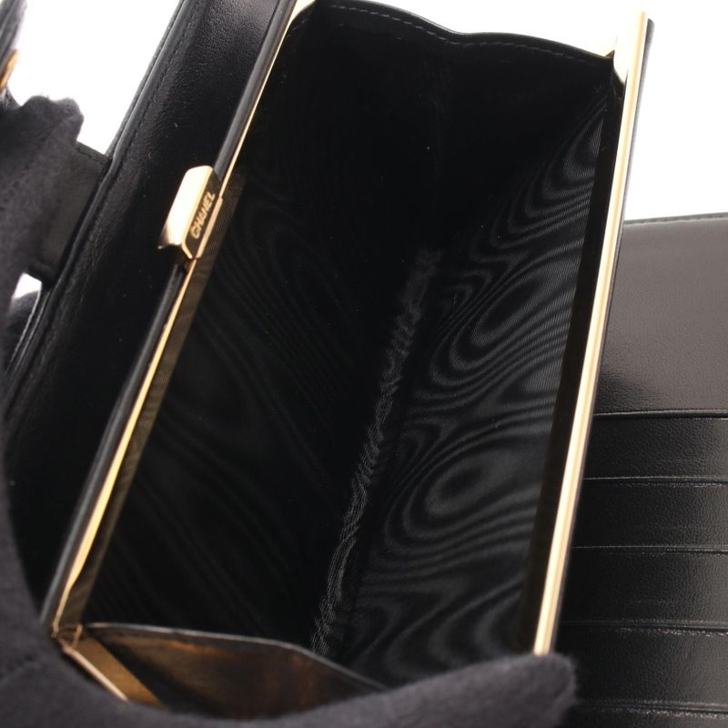 Chanel Bifold Long Wallet Coco Mark A13498 Black Leather Coco Mark Bifold