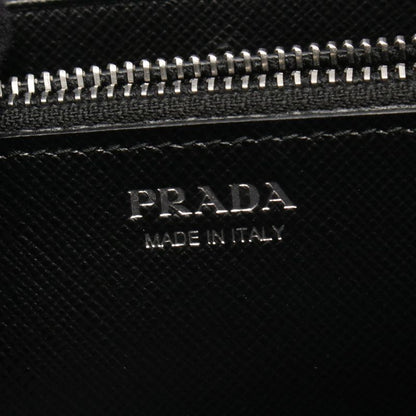 Prada Bifold Long Wallet Tessuto Black Nylon Leather Triangle Logo ZIP Long