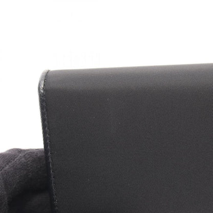 Prada Bifold Long Wallet Tessuto Black Nylon Leather Triangle Logo ZIP Long